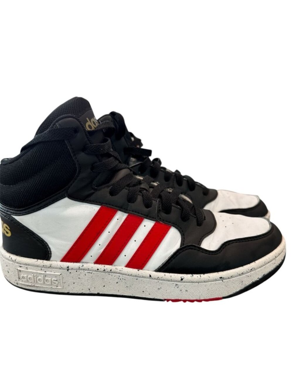 Adidas Hoops 3.0 Mid Youth Basketball Shoes — Size US 6 | Black White Red